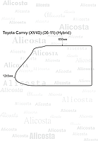 ЭВА автоковрик Toyota Camry (XV40) (06-11) (Hybrid) Багажник, Ромб, Черный