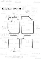 ЭВА автоковрики Toyota Camry (XV50) (11-18) Салон, Шестиугольник, Черный