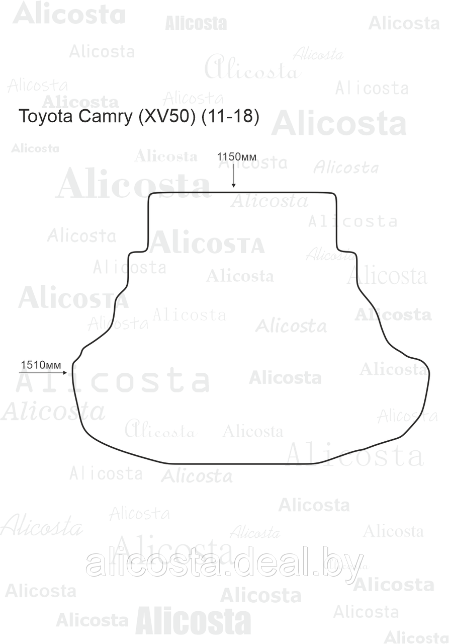 ЭВА автоковрик Toyota Camry (XV50) (11-18) Багажник, Шестиугольник, Черный - фото 1 - id-p199195267