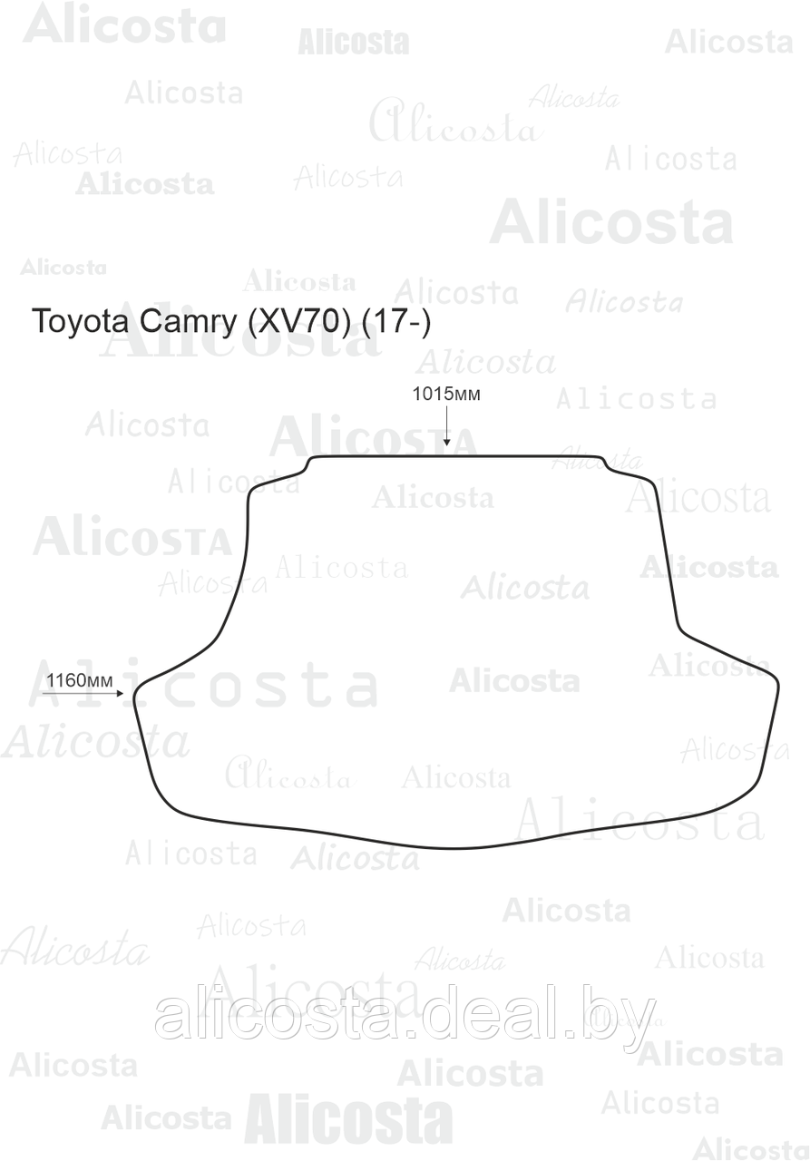 Ворсовый автоковрик Toyota Camry (XV70) (17-) Багажник, Premium, Черный - фото 1 - id-p199195281