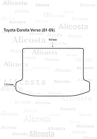 Ворсовый автоковрик Toyota Corolla Verso (01-09) Багажник, Premium, Черный