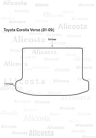 ЭВА автоковрик Toyota Corolla Verso (01-09) Багажник, Ромб, Черный