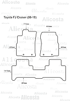 Ворсовые автоковрики Toyota FJ Cruiser (06-18) Салон, Premium, Черный