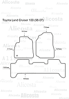 Ворсовые автоковрики Toyota Land Cruiser 100 (98-07) Салон, Premium, Черный