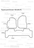 Ворсовые автоковрики Toyota Land Cruiser 100 (98-07) Салон, Standart, Черный