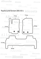 Ворсовые автоковрики Toyota Land Cruiser 200 (12-) Салон, Standart, Черный