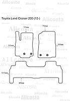 ЭВА автоковрики Toyota Land Cruiser 200 (12-) Салон, Шестиугольник, Серый