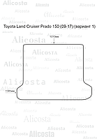 Ворсовый автоковрик Toyota Land Cruiser Prado 150 (09-17) Багажник (Вариант 1), Standart, Черный