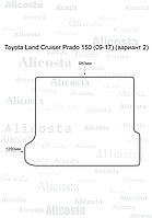 Ворсовый автоковрик Toyota Land Cruiser Prado 150 (09-17) Багажник (Вариант 2), Premium, Черный