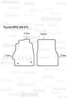 Ворсовые автоковрики Toyota MR2 (99-07) Салон, Premium, Черный