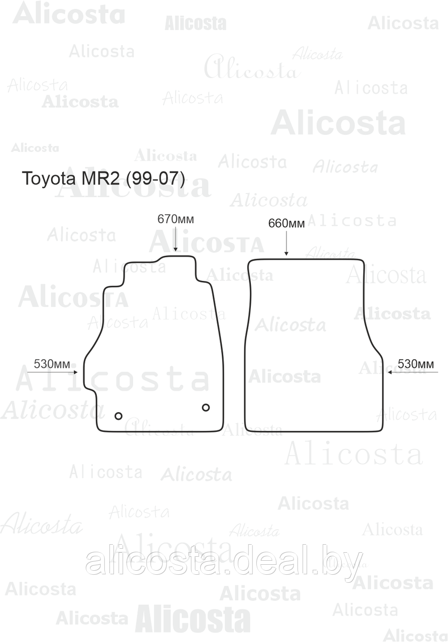 ЭВА автоковрики Toyota MR2 (99-07) Салон, Ромб, Черный - фото 1 - id-p199195631