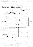 Ворсовые автоковрики Toyota RAV-4 (00-06) (Вариант 2) Салон, Premium, Черный