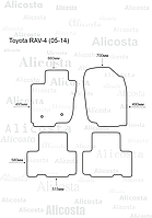 Ворсовые автоковрики Toyota RAV-4 (05-14) Салон, Standart, Черный
