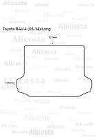 Ворсовый автоковрик Toyota RAV-4 (05-14) (Long) Багажник, Premium, Черный