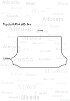 Ворсовый автоковрик Toyota RAV-4 (05-14) Багажник, Standart, Черный