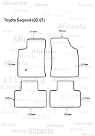Ворсовые автоковрики Toyota Sequoia (00-07) Салон, Premium, Черный