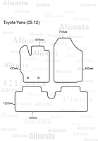 Ворсовые автоковрики Toyota Yaris (05-12) Салон, Premium, Черный