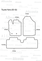 Ворсовые автоковрики Toyota Yaris (05-12) Салон, Standart, Черный