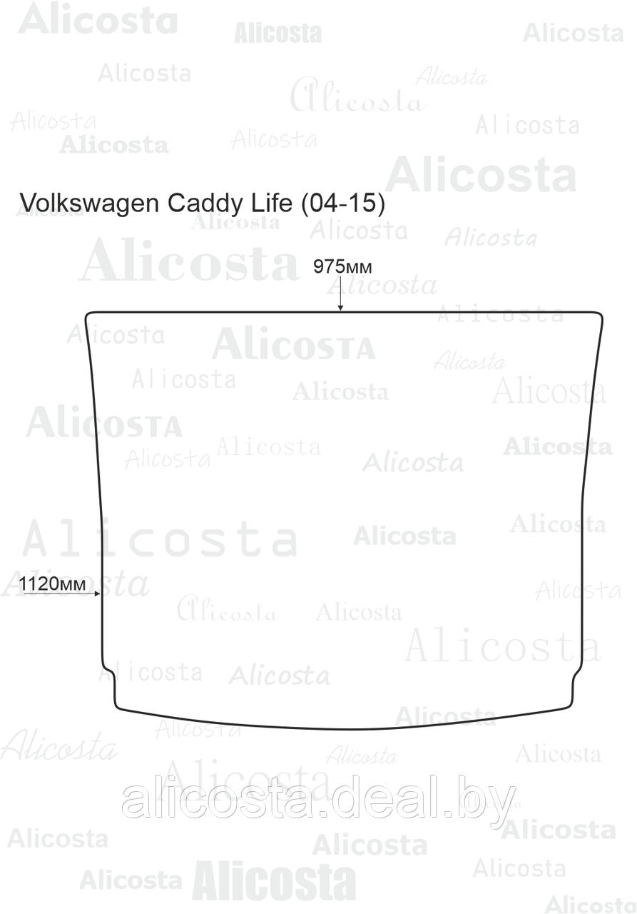 Ворсовый автоковрик Volkswagen Caddy Life (04-15) Багажник, Premium, Черный - фото 1 - id-p199196124