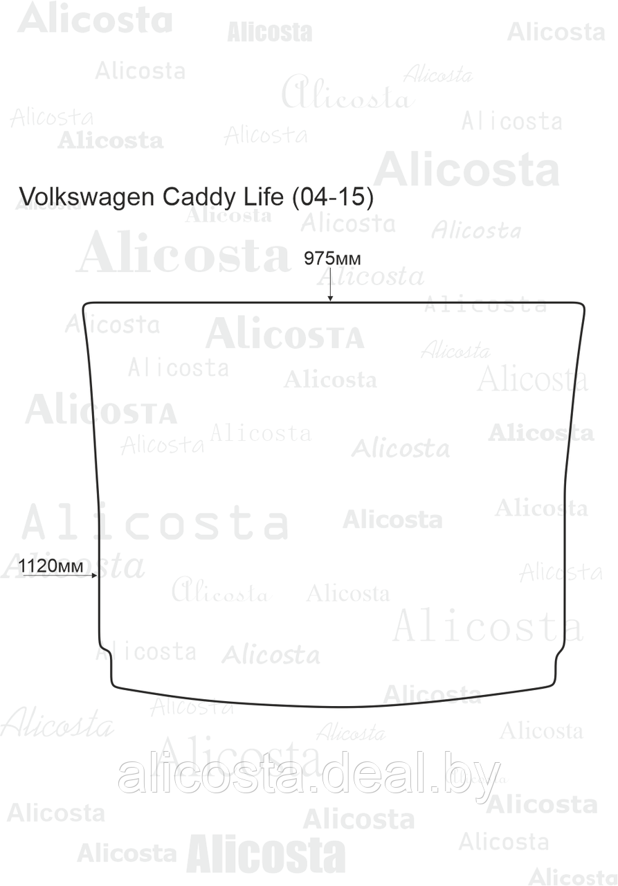 ЭВА автоковрик Volkswagen Caddy Life (04-15) Багажник, Шестиугольник, Черный - фото 1 - id-p199196128