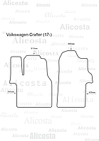 Ворсовые автоковрики Volkswagen Crafter (17-) Салон, Premium, Черный