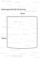 ЭВА автоковрик Volkswagen Golf (08-12) (Combi) Багажник, Шестиугольник, Черный