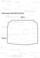 ЭВА автоковрик Volkswagen Golf (08-12) (Htb) Багажник, Шестиугольник, Черный