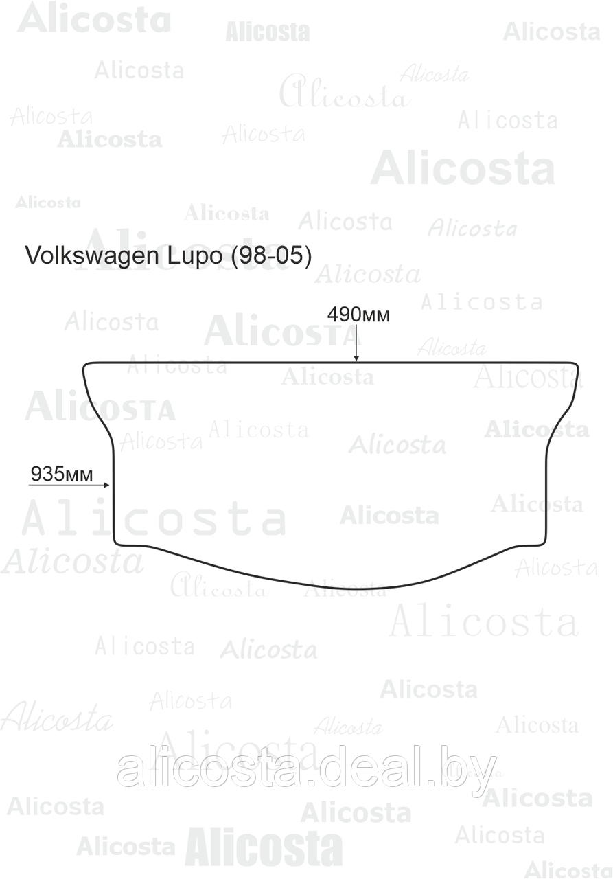 ЭВА автоковрик Volkswagen Lupo (98-05) Багажник, Шестиугольник, Черный - фото 1 - id-p199196371