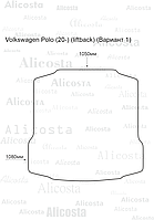 ЭВА автоковрик Volkswagen Polo (20-) (liftback) Багажник (Вариант 1), Шестиугольник, Серый