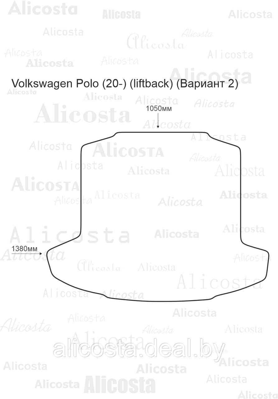 ЭВА автоковрик Volkswagen Polo (20-) (liftback) Багажник (Вариант 2), Шестиугольник, Черный - фото 1 - id-p199196660