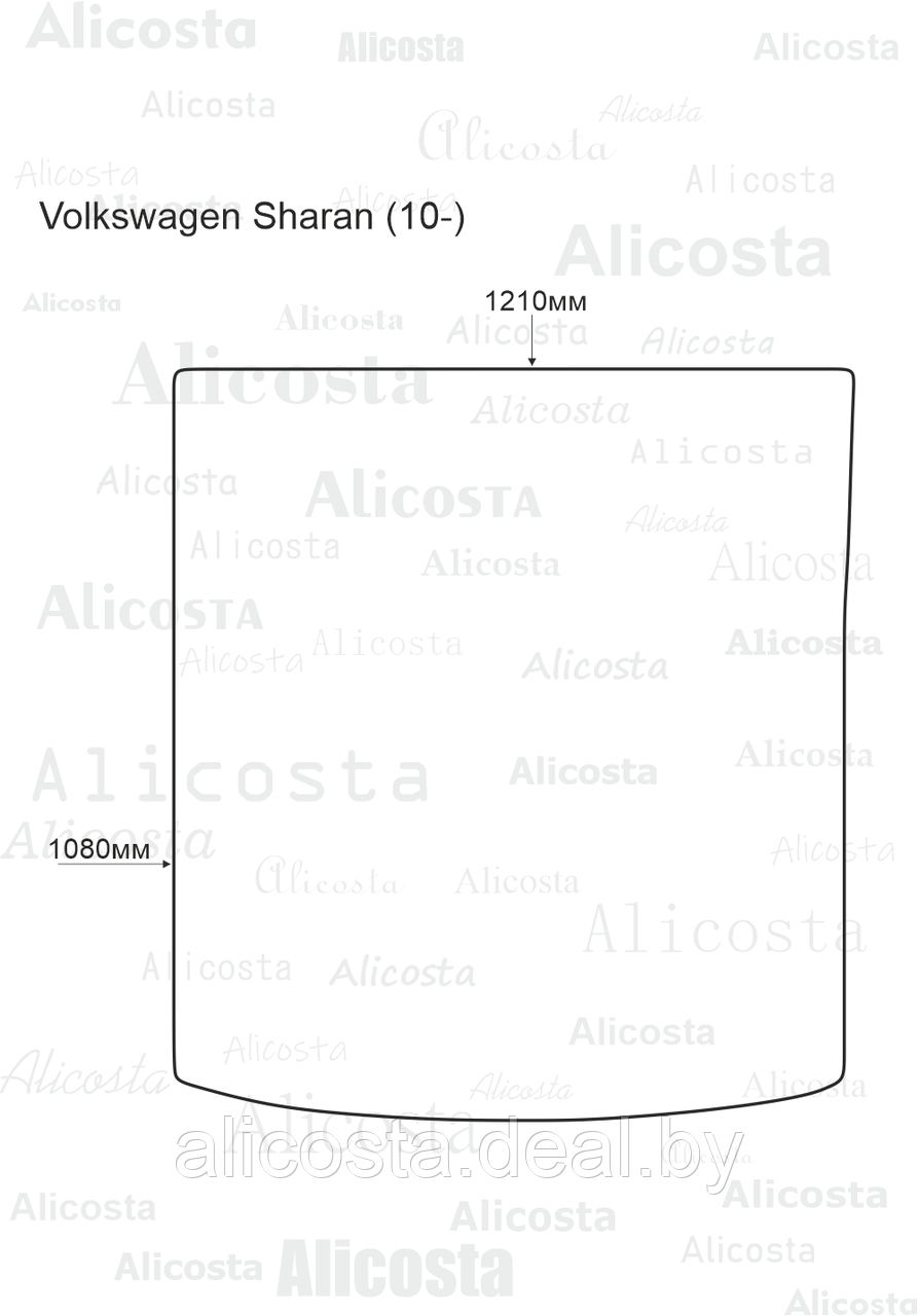 Ворсовый автоковрик Volkswagen Sharan (10-) Багажник, Premium, Бежевый - фото 1 - id-p199196684