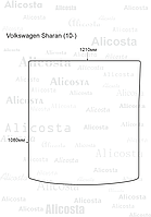 ЭВА автоковрик Volkswagen Sharan (10-) Багажник, Шестиугольник, Черный