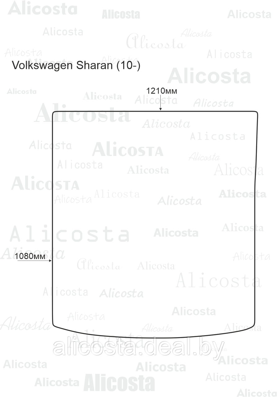 ЭВА автоковрик Volkswagen Sharan (10-) Багажник, Ромб, Черный - фото 1 - id-p199196689