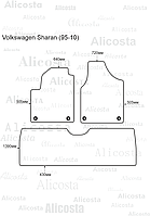 Ворсовые автоковрики Volkswagen Sharan (95-10) Салон, Premium, Черный