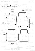 Ворсовые автоковрики Volkswagen Teramont (17-) Салон, Standart, Черный