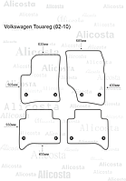 Ворсовые автоковрики Volkswagen Touareg (02-10) Салон, Standart, Серый