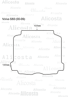 Ворсовый автоковрик Volvo S60 (00-09) Багажник, Premium, Черный