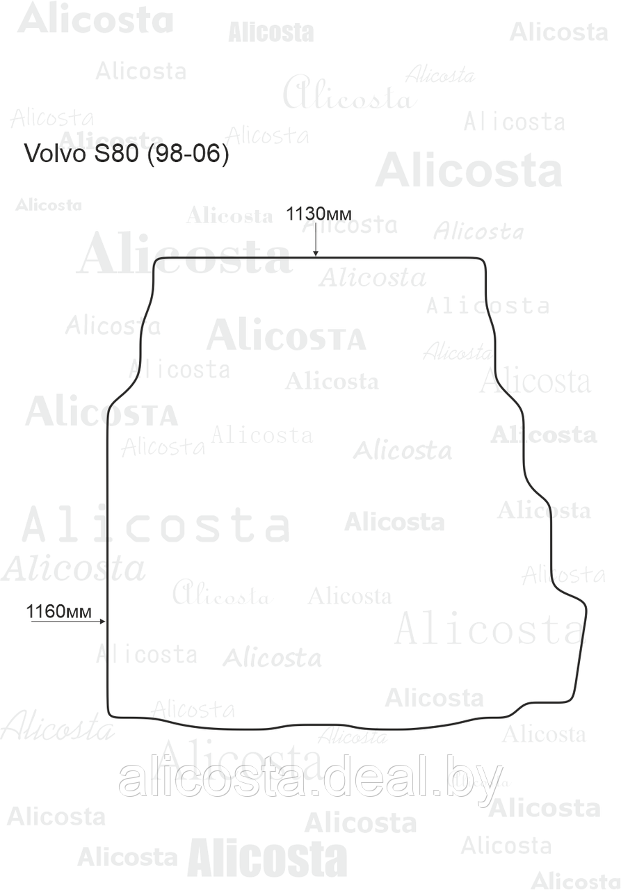 Ворсовый автоковрик Volvo S80 (98-06) Багажник, Premium, Бежевый - фото 1 - id-p199197043