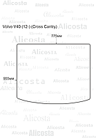 ЭВА автоковрик Volvo V40 (12-) (Cross Contry) Багажник, Шестиугольник, Черный