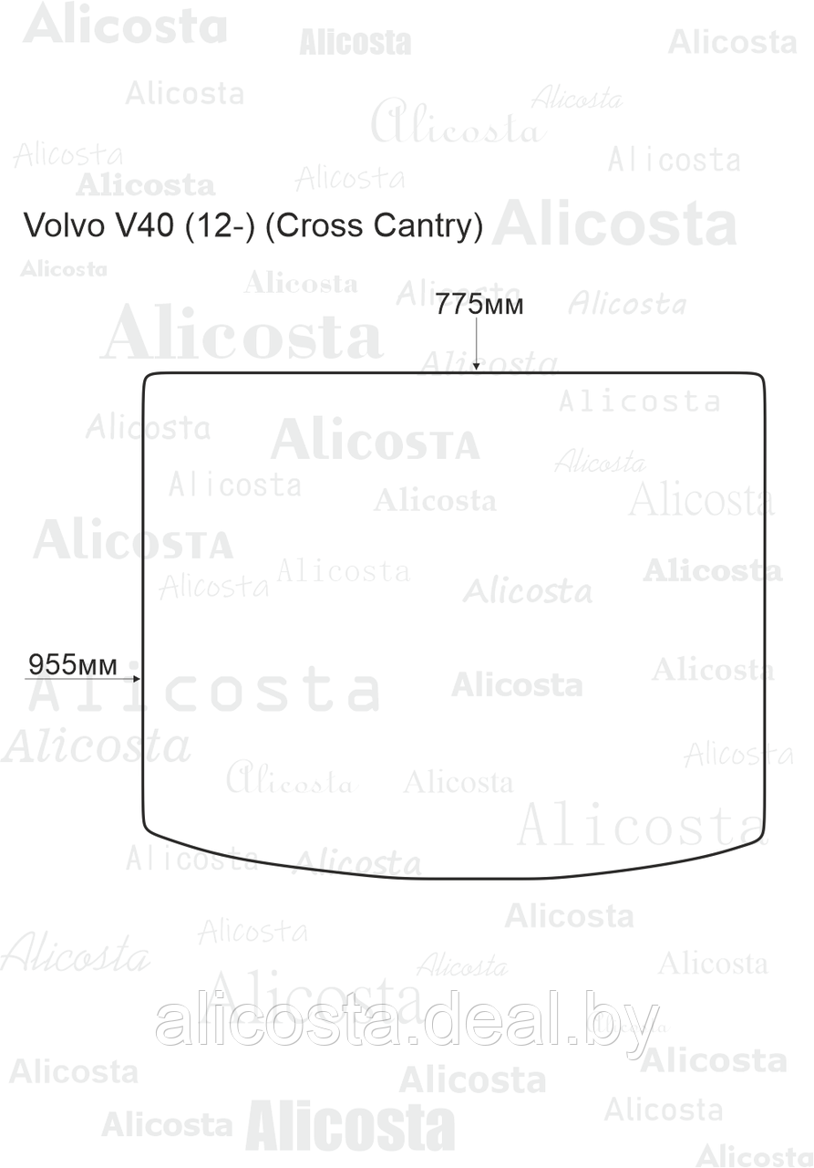 ЭВА автоковрик Volvo V40 (12-) (Cross Contry) Багажник, Ромб, Черный - фото 1 - id-p199197120