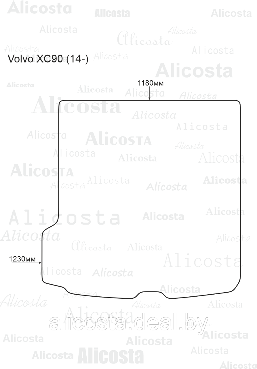 ЭВА автоковрик Volvo XC90 (14-) Багажник, Ромб, Черный - фото 1 - id-p199197309