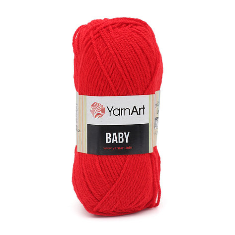 Пряжа YarnArt 'Baby' 50гр 150м (100% акрил) (156 красный), фото 2