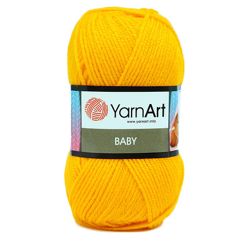 Пряжа YarnArt 'Baby' 50гр 150м (100% акрил) (586 желтый), фото 2