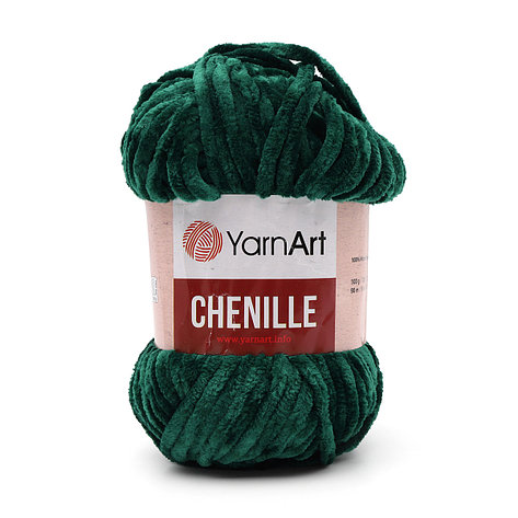 Пряжа YarnArt 'Chenille' 100гр 90м (100% микрополиэстер) (574 темно-изумрудный), фото 2