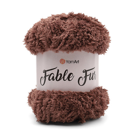 Пряжа YarnArt 'Fable Fur' 100гр 100м (100% микрополиэстер) (986 кофейный), фото 2