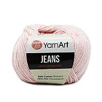Пряжа YarnArt 'Jeans' 50гр 160м (55% хлопок, 45% полиакрил) (74 пудровый)