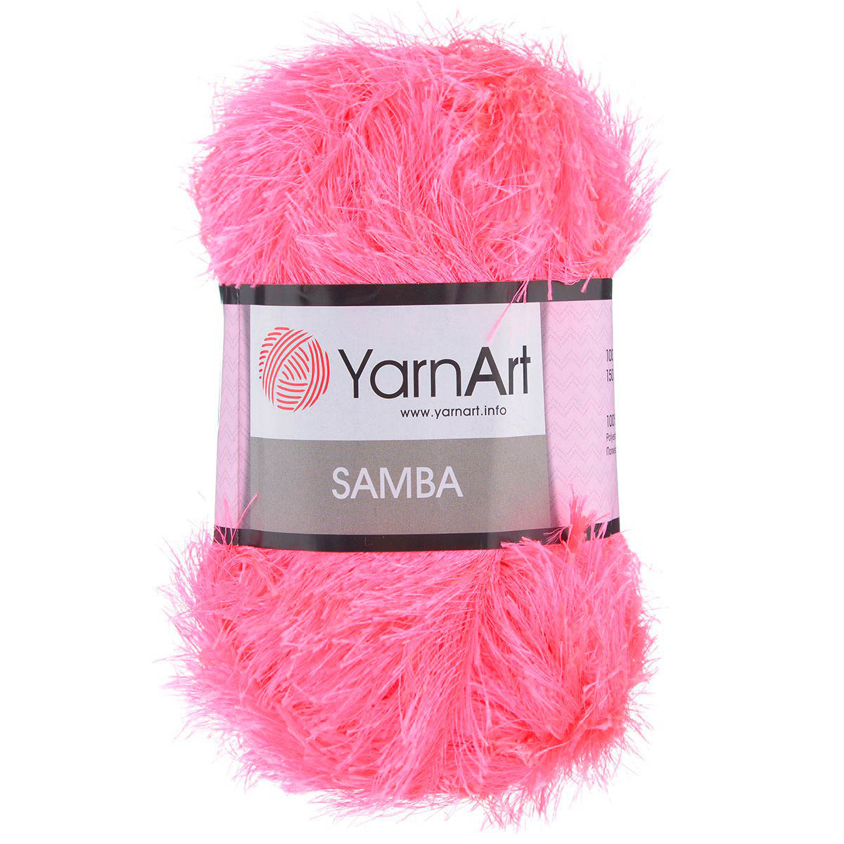 Пряжа YarnArt 'Samba' травка 100гр 150м (100% полиэстер) (08 розовый) - фото 1 - id-p199377530