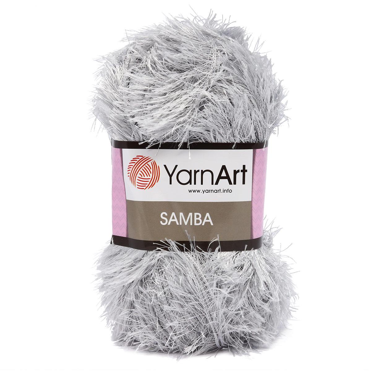 Пряжа YarnArt 'Samba' травка 100гр 150м (100% полиэстер) (10 светло-серый) - фото 1 - id-p199377532