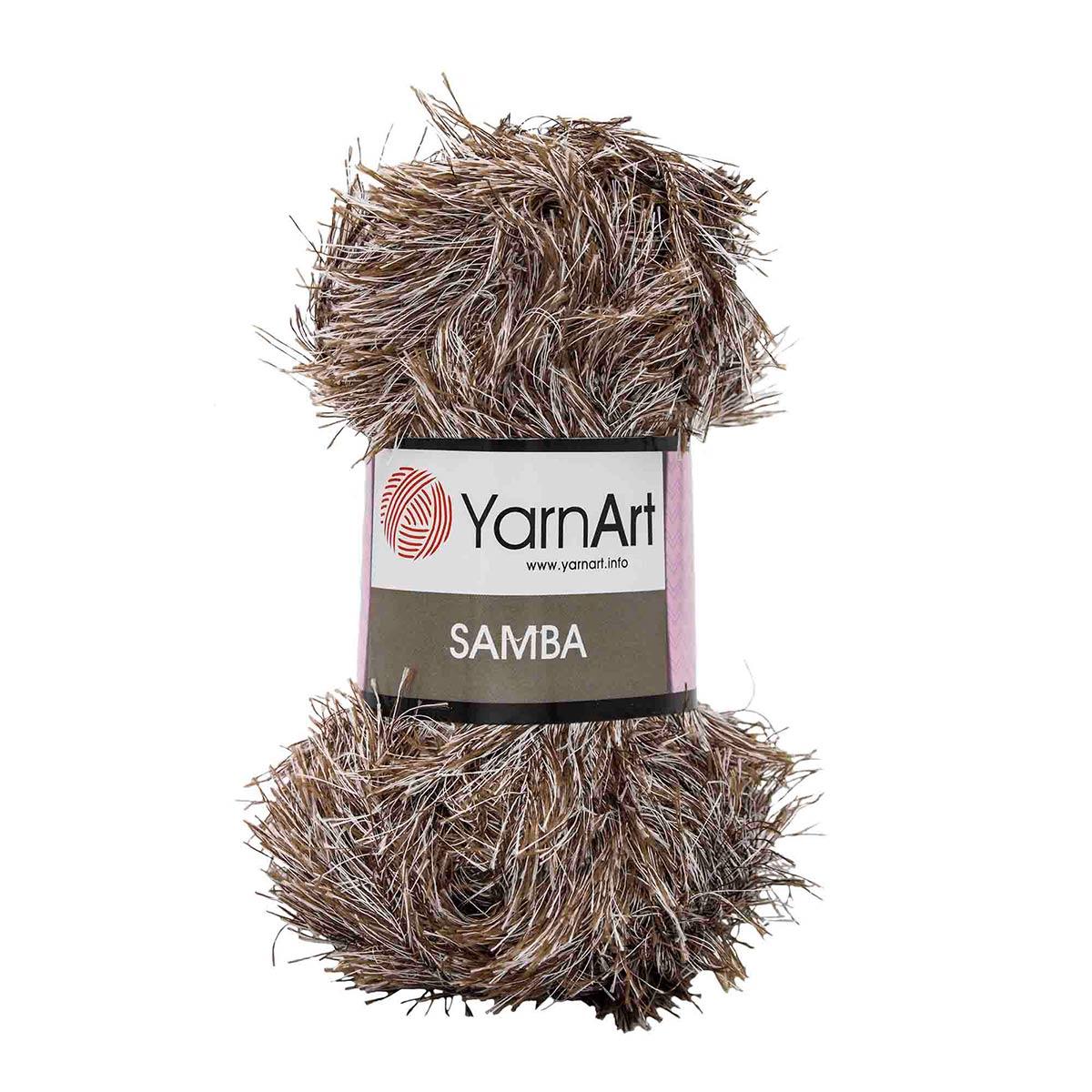 Пряжа YarnArt 'Samba' травка 100гр 150м (100% полиэстер) (99 меланж коричневый) - фото 1 - id-p199377540