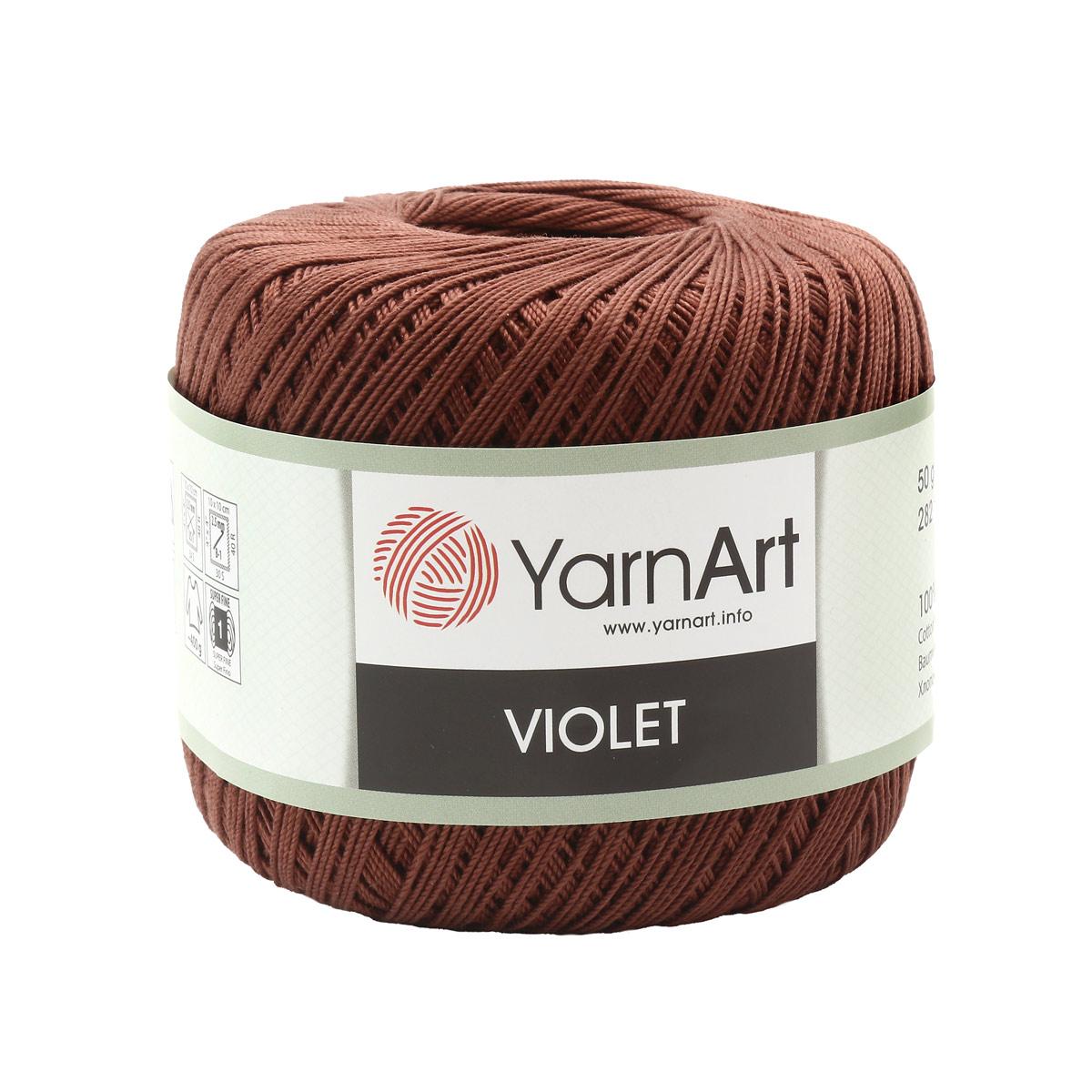 Пряжа YarnArt 'Violet' 50гр 282м (100% мерсеризованный хлопок) (0077 коричневый) - фото 1 - id-p199377571